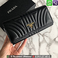 Кошелек Prada на кнопке Прада портмоне клатч шеврон