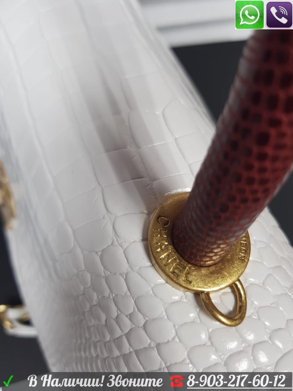 Chanel Coco Top Handle Крокодиловая лаковая сумка Шанель - фото 3 - id-p99197221