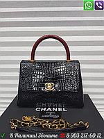 Chanel Coco Top Handle Крокодиловая лаковая сумка Шанель