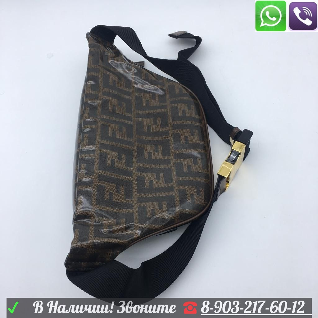 Сумка на пояс Fendi Fila Черная поясная Фенди Belt - фото 5 - id-p99197375