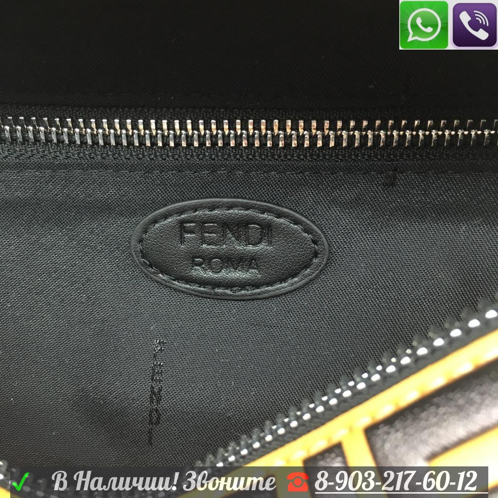 Сумка на пояс Fendi Fila Черная поясная Фенди Belt - фото 9 - id-p99197375