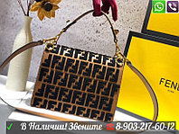 Сумка Fendi Kan I c Велюровыми буквами Коричневый