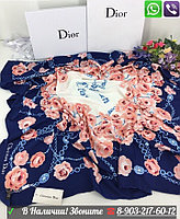Платок Dior CD Диор Шарф Шелковый 120 см Синий