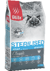 BLITZ Classic STERILISED КУРИЦА 2кг сухой корм для стерилизованных кошек CHICKEN