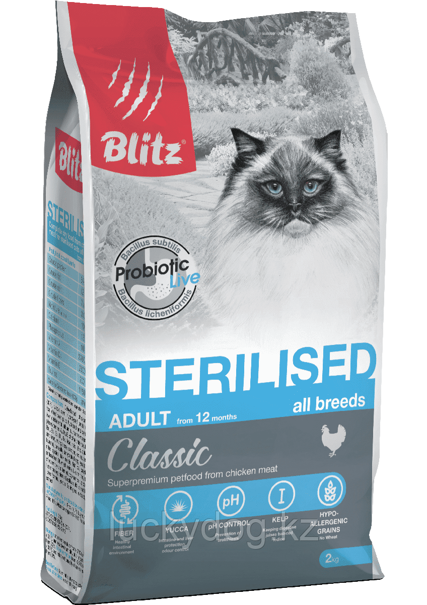 BLITZ Classic STERILISED КУРИЦА 400г сухой корм для стерилизованных кошек CHICKEN