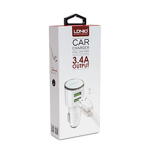 Автомобильное зарядное устройство LDNIO DL-C29 2*USB Type-C Белый