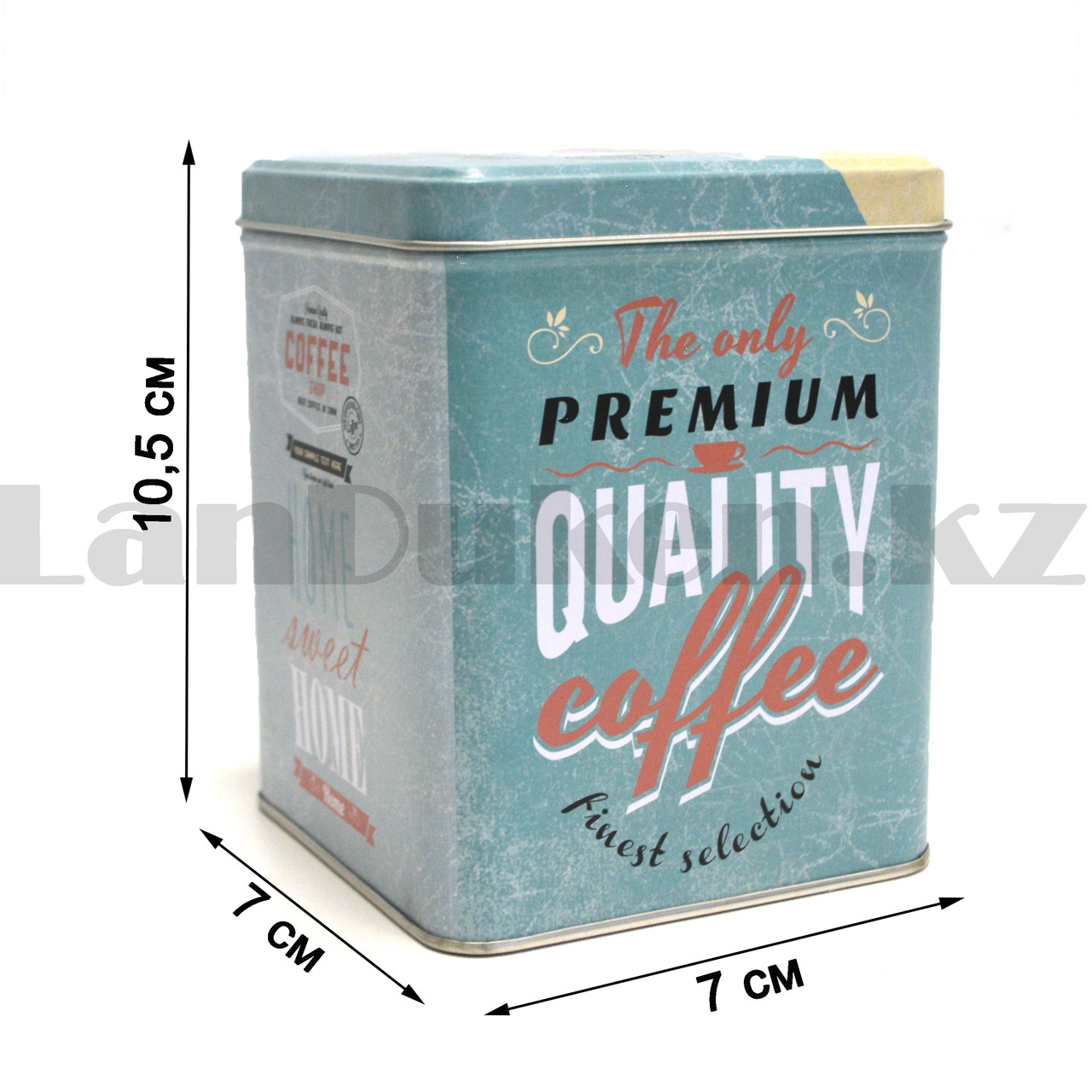 Жестяная банка "Premium quality coffeе" синяя маленькая - фото 2 - id-p99282610