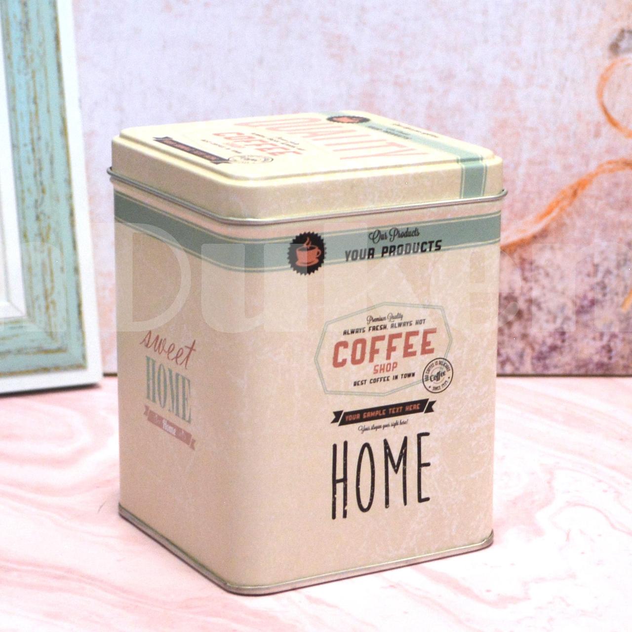 Жестяная банка "Home" бежевая средняя: продажа, цена в Алматы. Емкости ...