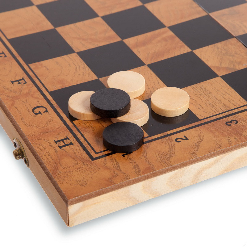 Шахматы деревянные 3 в 1  28 см * 28 см, фото 1