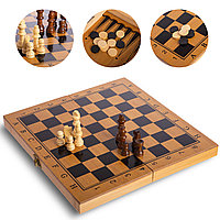 Шахматы деревянные 3 в 1  32 см * 32 см, фото 1
