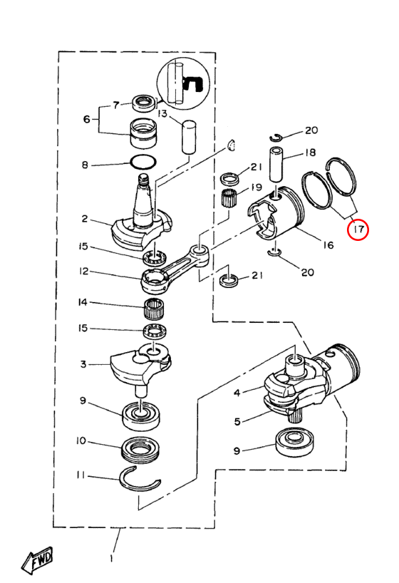 Кольца STD Yamaha OMAX Y 30 61N1160300 - фото 1 - id-p99088477