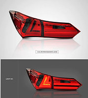 Задние фонари на Toyota Corolla 2013-16 дизайн Lexus (Красно-Дымчатый)