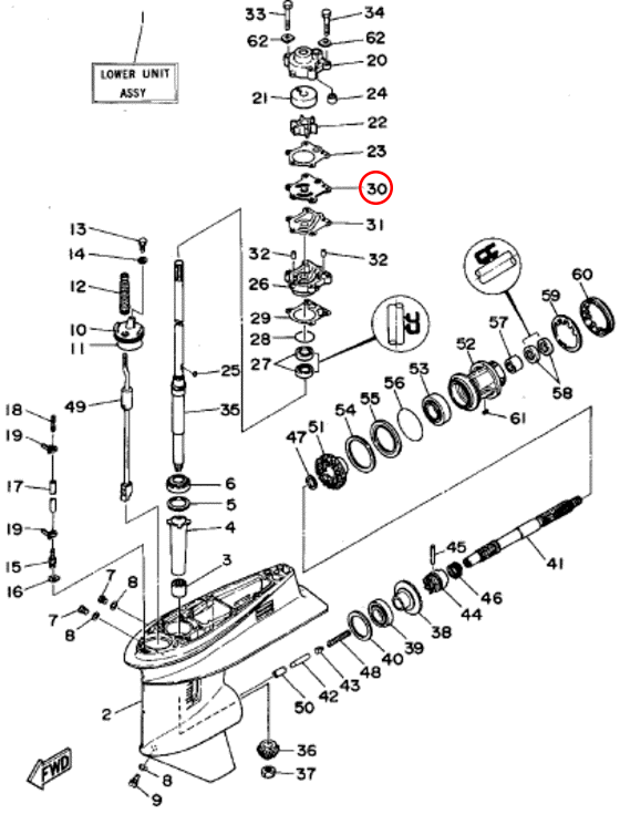 Зеркало Yamaha OMAX Y 25-70 6634432300 - фото 1 - id-p99088466