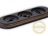 Рамка тройная "Состаренный черный"