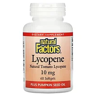 Natural Factors, Ликопин, 10 мг, 60 капсул