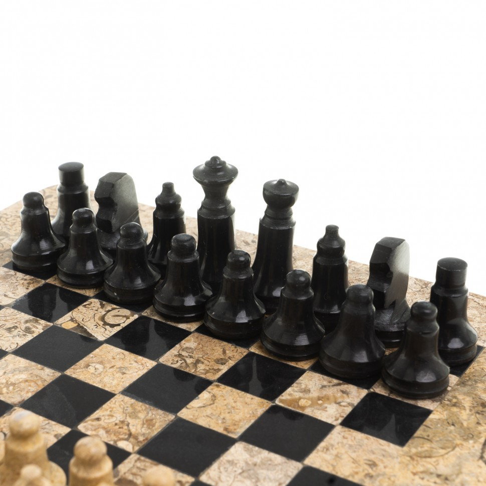 Шахматы "Сувенирные" доска 20х20 см мрамор ракушечник 123536 - фото 4 - id-p99284924