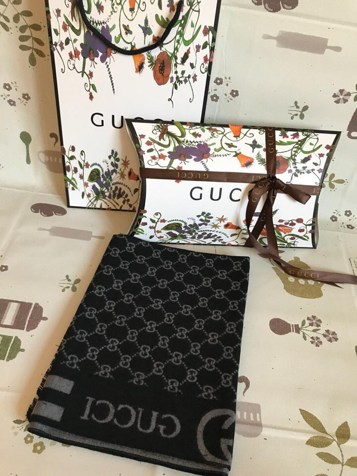 Мужской шарф Gucci Лого - фото 6 - id-p99207040