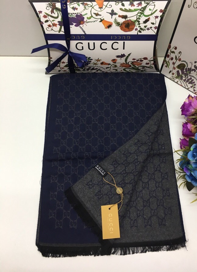 Мужской шарф Gucci Лого - фото 2 - id-p99207040