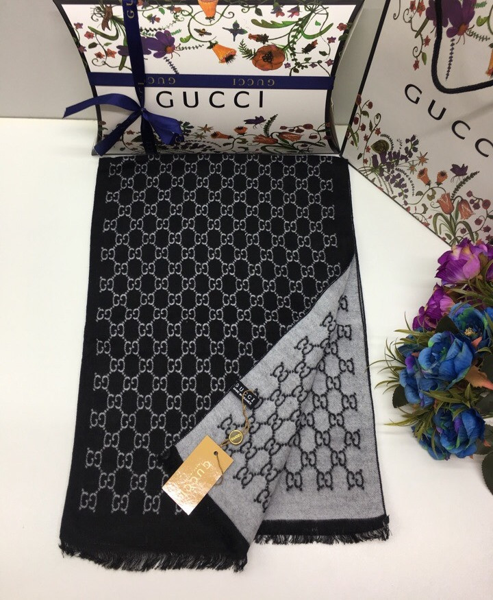 Мужской шарф Gucci Лого - фото 5 - id-p99207040