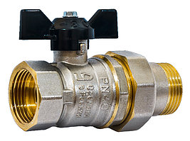 Кран шаровый 3/4" В/Н со сгоном LD, бабочка