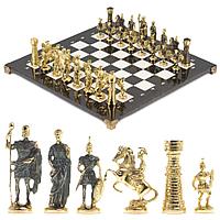Настольные шахматы "Римские" бронза мрамор 40х40 см 117814