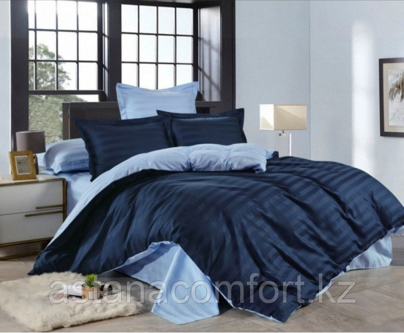 Комплект постельного белья 1,5-спальный, страйп-сатин. - фото 1 - id-p99288228