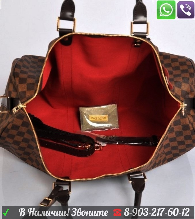 Louis Vuitton Дорожная Сумка Луи Витон Keepal Ebene Шашка коричневая - фото 3 - id-p99194849