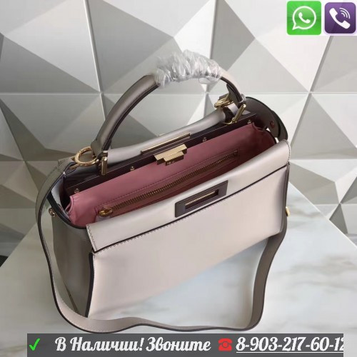 Сумка Fendi Peekaboo Фенди Пикабу с двумя отделениями - фото 3 - id-p99194984