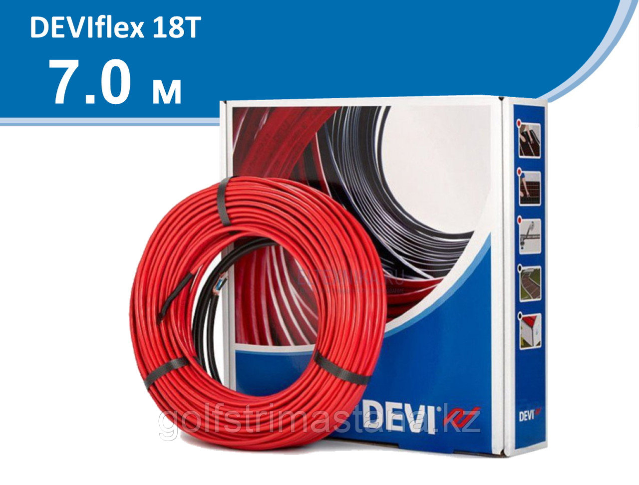 Нагревательный кабель 18T - 7 м, DEVIflex - фото 1 - id-p99291126