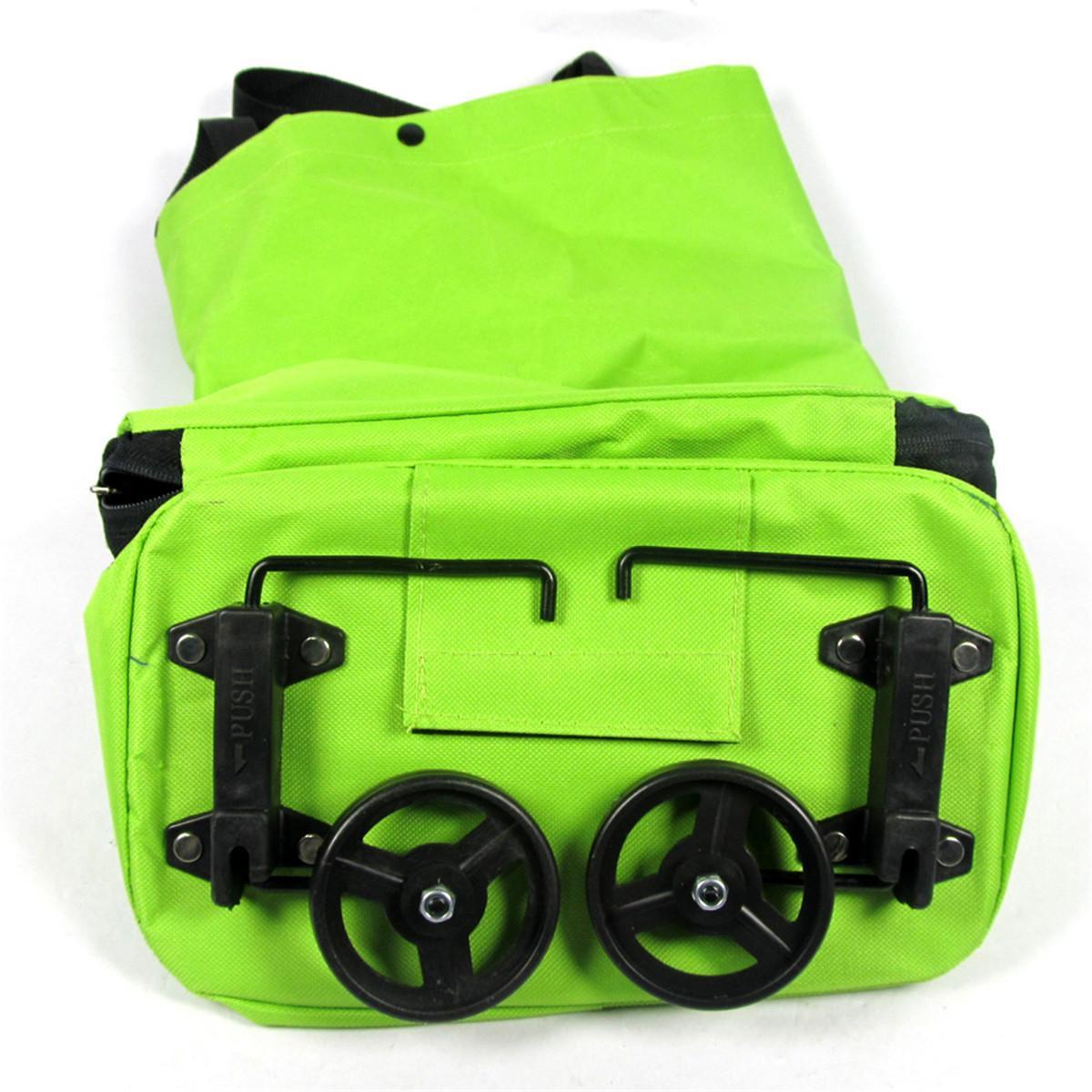 Складная сумка для покупок на колесиках зеленая - фото 7 - id-p97754718