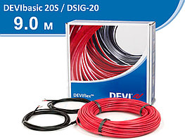 Нагревательный кабель DSIG-20 - 9 м, DEVIbasic 20S