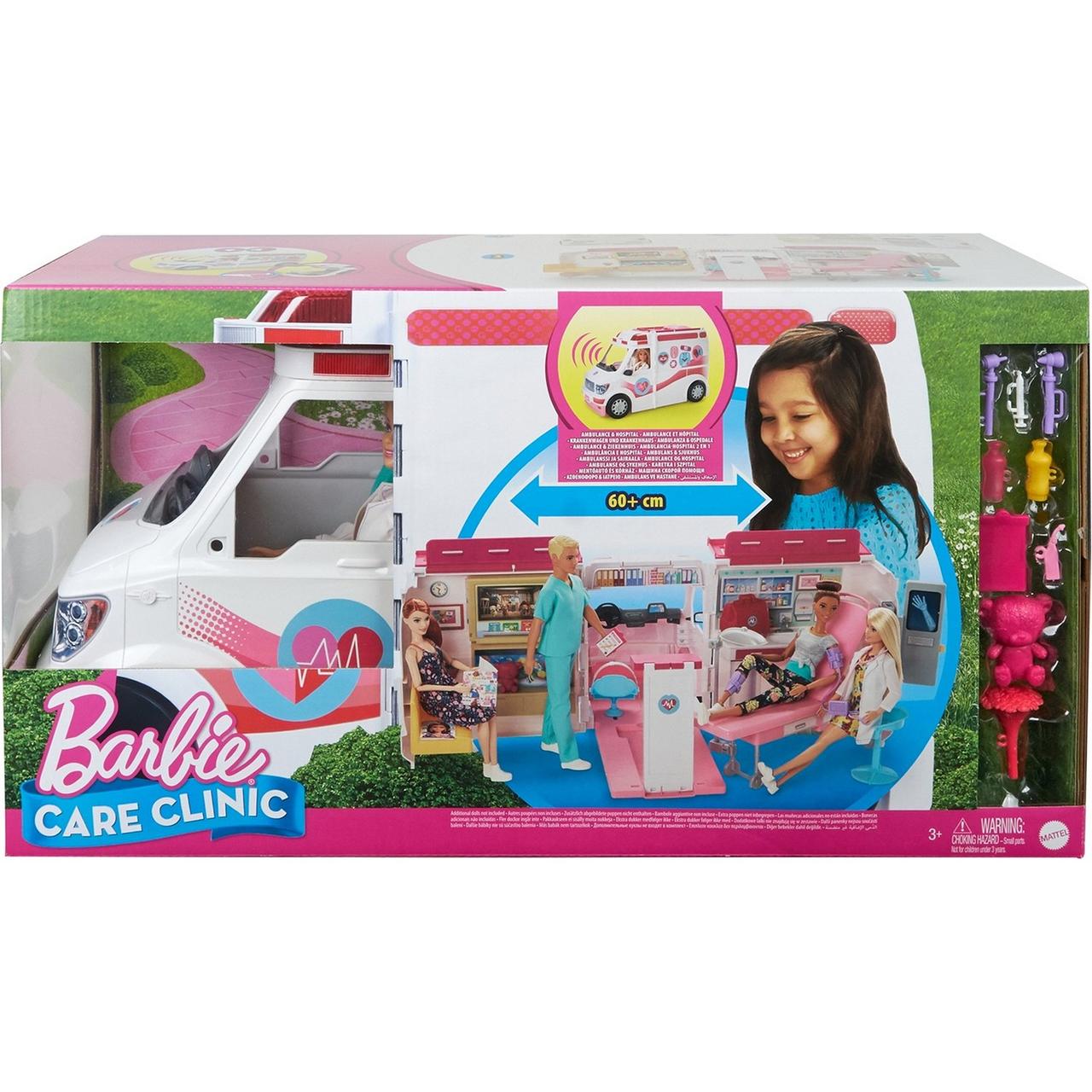 Barbie Машина Скорой помощи Барби, Клиника с 2 куклами