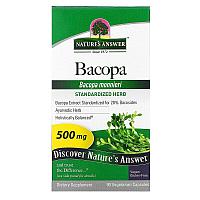 Бакопа, 500 мг, 90 вегетарианских капсул, Nature's Answer