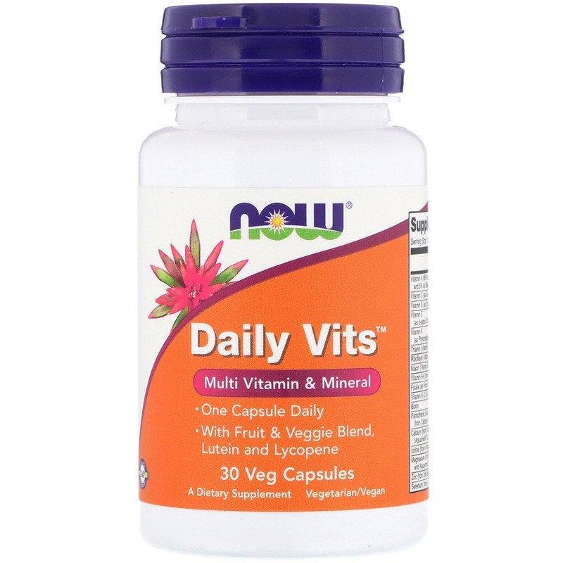 Daily Vits, мультивитамины и микроэлементы, 30 вегетарианских капсул. NOW Foods - фото 1 - id-p99295635