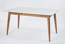 Раздвижной стол Самурай-2 белая эмаль, орех 150(200)х75х90 см, фото 3