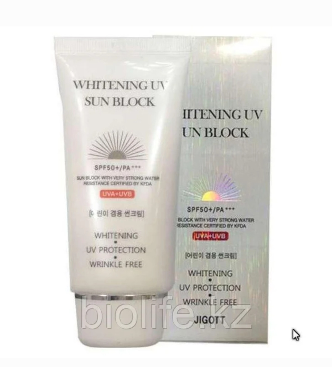 Солнцезащитный отбеливающий крем Jigott Whitening UV Sun Block SPF50+/PA+++, 70 мл