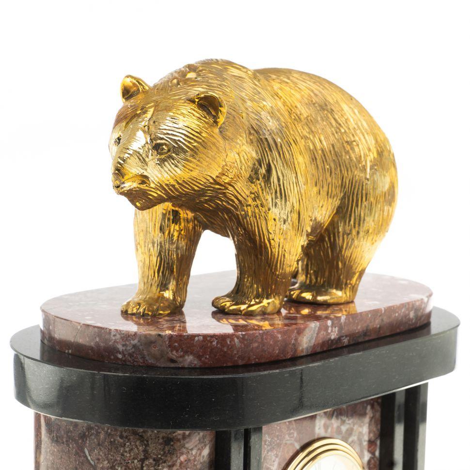Часы из натурального камня с бронзовым литьем "Медведь" 113068 - фото 4 - id-p80870197
