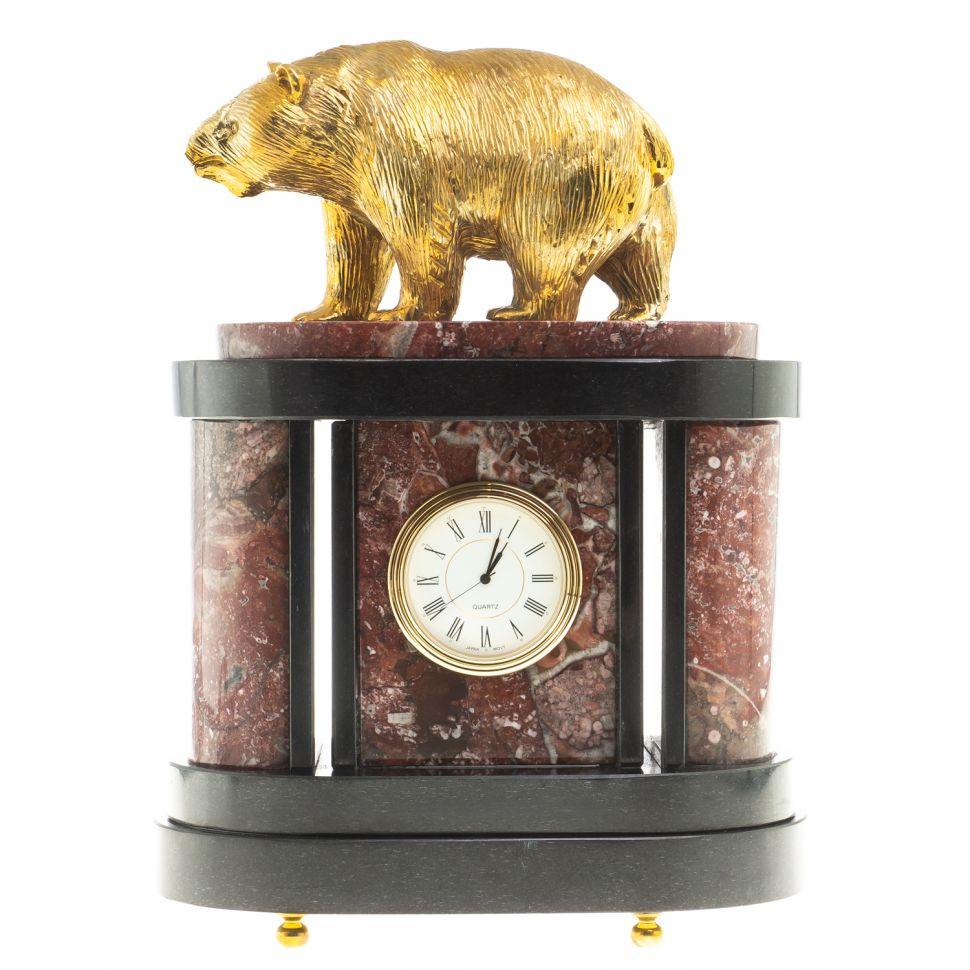 Часы из натурального камня с бронзовым литьем "Медведь" 113068 - фото 6 - id-p80870197