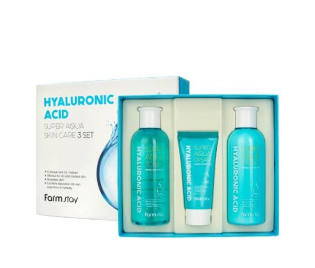 Увлажняющий набор Hyaluronic Acid Super Aqua Skin Care 3 Set [Farmstay]