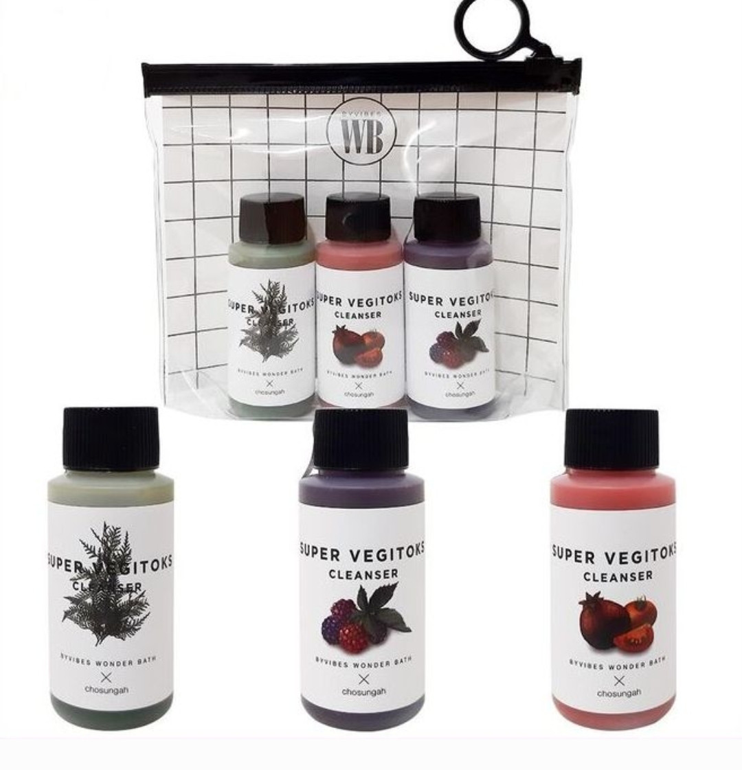 Мини набор очищающих детокс-пенок WONDER BATH Super Vegitoks Cleanser Miniature Kit