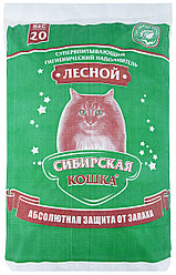 Сибирская кошка 20кг Древесный впитывающий наполнитель для кошачьего туалета