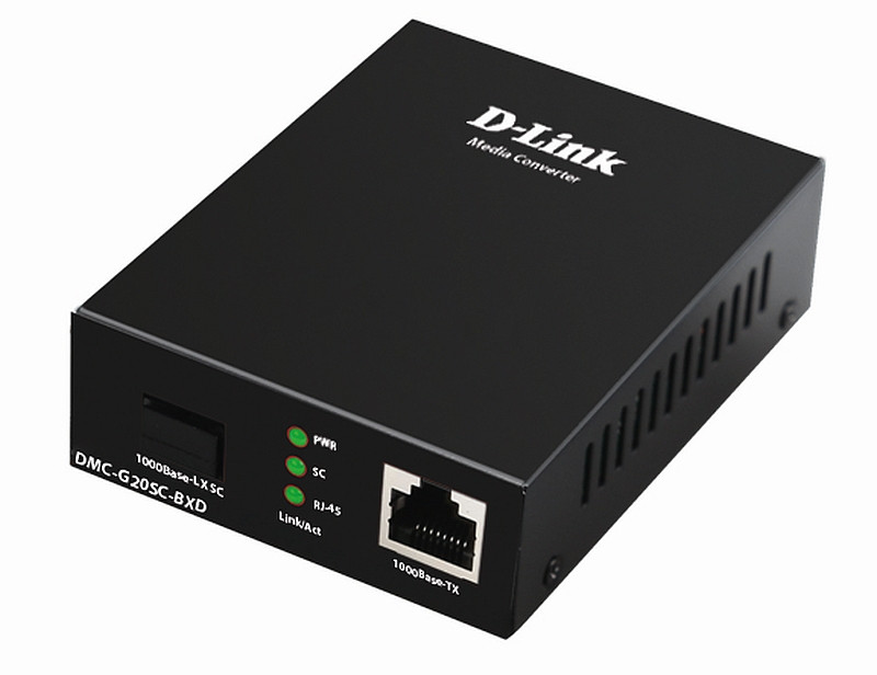 D-link DMC-G20SC-BXD Медиаконвертер WDM с 1 портом 100/1000Base-T и 1 портом 1000Base-LX с разъемом SC