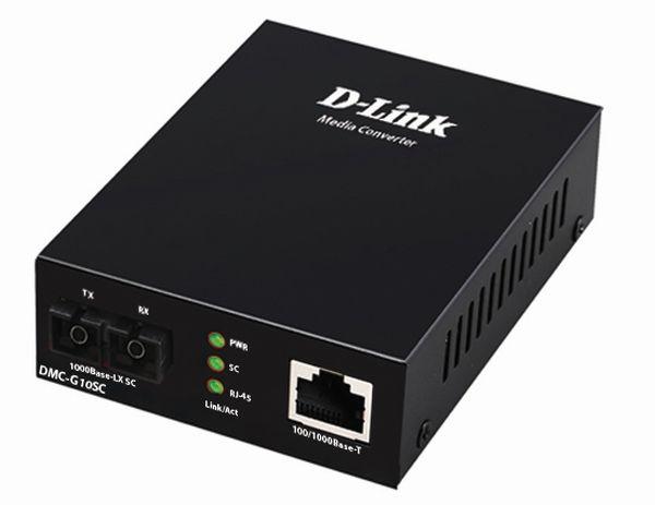 D-link DMC-G10SC Медиаконвертер с 1 портом 100/1000Base-T и 1 портом 1000Base-LX SC, одномод, до 10 км