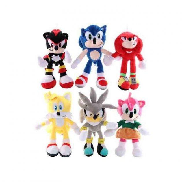 Набор Мягких Игрушек Sonic Соник В Комплекте 6 игрушек 28 см