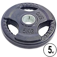 Олимпийский диск евро-классик с тройным хватом, блины для штанги D=50мм. (5+5кг), фото 1