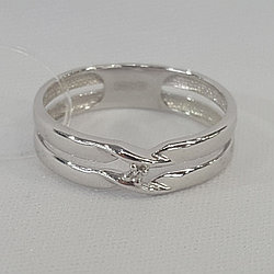 Кольцо из серебра с бриллиантом SOKOLOV 87010014 покрыто  родием