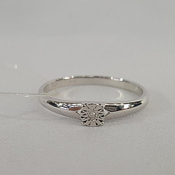 Помолвочное кольцо из серебра с бриллиантом SOKOLOV 87010018 покрыто  родием