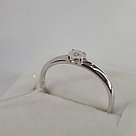 Помолвочное кольцо из серебра с бриллиантом SOKOLOV 87010018 покрыто  родием, фото 2
