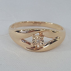 Кольцо из золочёного серебра с бриллиантом SOKOLOV 87010020 позолота