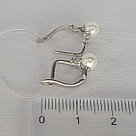 Серьги из серебра с жемчугом и фианитами SOKOLOV 94023060 покрыто  родием,с английским замком, фото 6